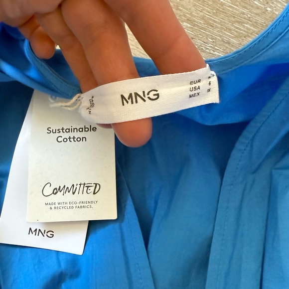 MANGO NWT Ring Cut Out maxi blue dress size M - Picture 3 of 5